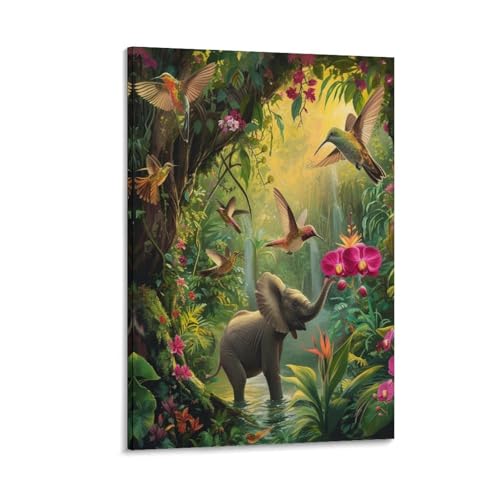 Impression sur toile éléphant de qualité supérieure art mural 12x18