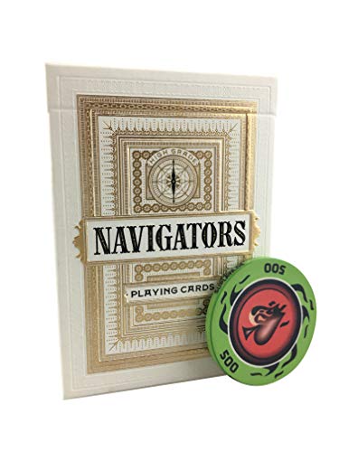 Preisvergleich Produktbild LuxTri Sonderedition / Navigators Playing Cards, Spielkarten, Poker-Deck, Pokerkarten-Spiel, Kartendeck + Profi Keramik Pokerchip Gratis / Deckkartenspiele Premium / Sammler Collectors / Casino