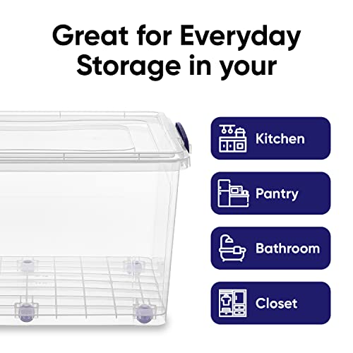 Image of Superio Storage Bins with Lids, Clear Plastic Containers for Organizing, Stackable Totes, BPA Free, Odor Free, Organizer Boxes for Home, and Dorm (2 Pack, 44 Quart)