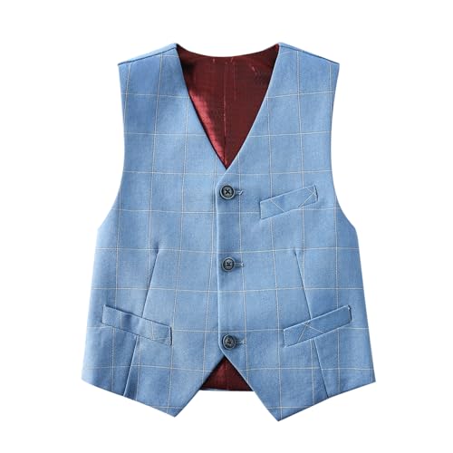 Image of Boys Formal Suit Vest Solid Vest for Toddler Kids Formal Wedding Outfit
