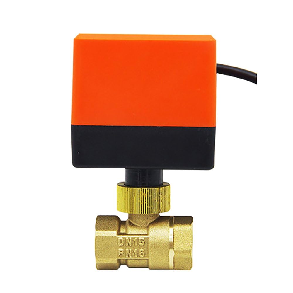 AC220V AC24V DC12V vanne motorisee 2 voies - Vanne a sphere 2 voies motorisee DN15 DN20 DN25 DN32 DN40 DN50 (AC220V - 1/2 - DN15)