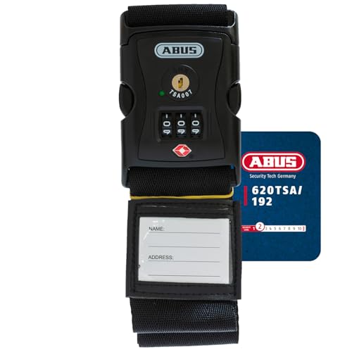 ABUS Kofferband mit TSA-Schloss 620TSA/192 - Koffergurt mit 3-stelligem Zahlencode -...