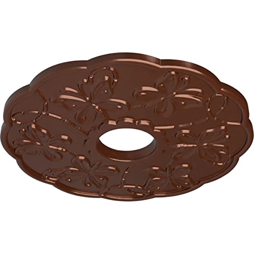 Image of Ekena Millwork CM17TSCPS - Terrones Butterfly - Ceiling Medallion, Copper Penny