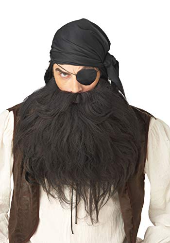 Coloración, Music California Costumes - Barba y bigote de pirata, color negro, accesorio de disfraz de talla única