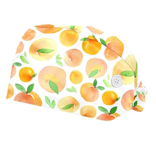 Casquettes de travail avec bandeau de transpiration absorbant et motif pêches VERED 2PCS