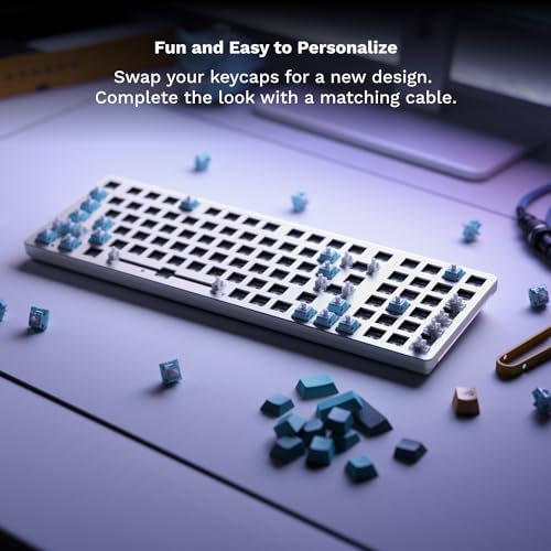 Image of Glorious GMMK 2 RGB Mechanical 96% White Gaming Keyboard- TKL Hot Swappable DIY White Mechanical Keyboard - Wired, RGB Backlit,- PC Setup Accessories- 96%,