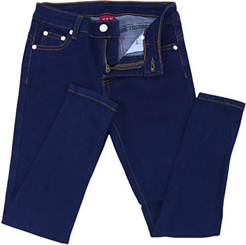 Image of ToBeInStyle Girl's Denim Easy Styling Classic Timeless Everyday Jeans Zip-Up Closure