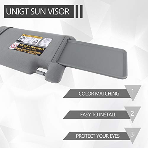 UNIGT Driver Side Sun Visor Compatible with 2005-2012 Toyota Tacoma Pre-Runner 74320-04181-B1 Left Visor Assy, LH, Gray (Gray)