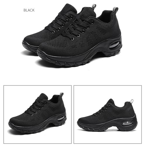 Women's Orthopedic Platform Walking Shoes Mesh Breathable Lace-Up Chunky Heel Non-Slip Casual Arch Support Walking Shoes Summer Work Sneakers2