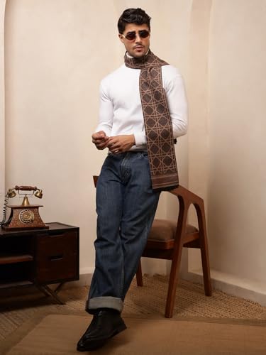 Image of Ravaiyaa - Attitude is everything Men's Reversible Stripe Pattern Winter Wool Scarf, Muffler 72 inchx12 inch Inch