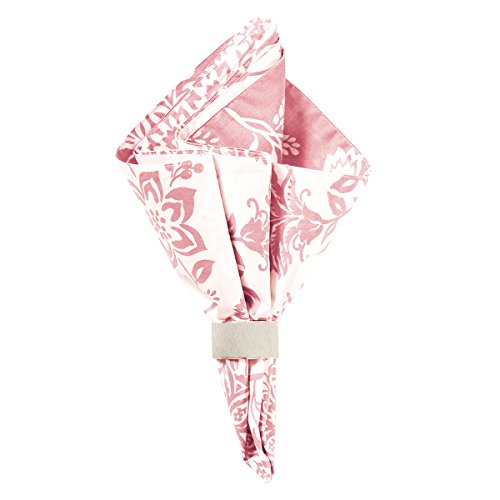 Servilleta de algodón reversible rosa 18x18 pulgadas miniatura 1