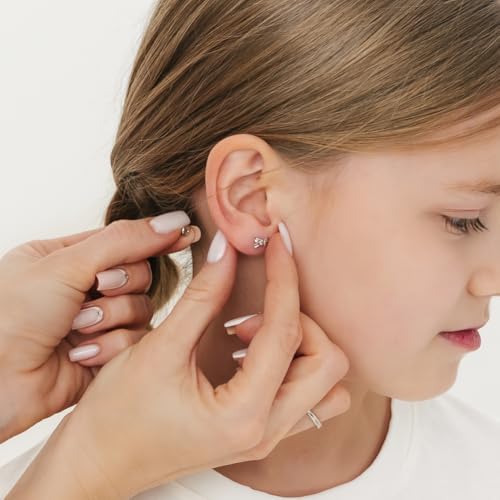 925 Sterling Silver Girls Tiny Bow Screw Back Earrings - Ribbon Stud Earrings for Toddlers, Young Girls & Teen's - Stylish and Cute Bow Earrings for All Occasions3