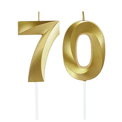 Velas de Cumpleaños con Números Velas Cumpleaños Decoracion Tartas Cumpleaños Toppers de Pastel Decorativo,para Fiesta de Cumpleaños Boda Aniversario Celebración Oro (Número 70)