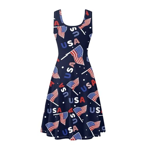Image of Dreaweet Casual Sleeveless Dresses for Women Girls, Round Neck Tank Dresses with Pockets Summer Sundress Size XS-4XL
