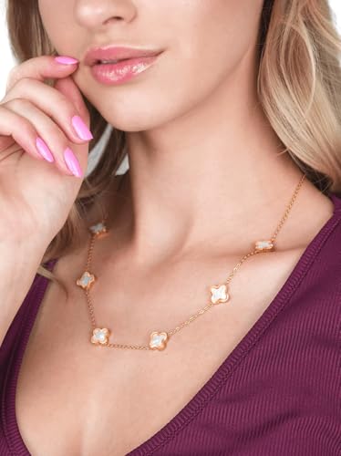 SHINYY Four Leaf Clover Choker Necklace for Women | 18K Gold Plated Lucky 4 Leaf Jewelry | Trendy Gifts for Her2