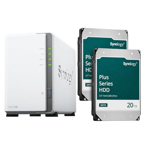 �yNAS HDD�Z�b�g�zSynology DS223j & Synology HDD 20TBx2�� [2�x�C/ HAT3310-20TBx2�䓯�� / Quad�R�ACPU / 1GB����������] �t�B�[���h���C�N�戵�i �d�b/���[���T�|�[�g�Ή�