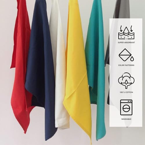 Image of TARAN LIVING Kitchen Towels 100% Cotton Solid Kitchen Dish Cloths, Valentine Decor Kitchen Hand Towel Reusuable Dish Towel for Cleaning & Drying Tea Towels Set with Hanging Loop - 18 inchx 28 inch, Pack of 6