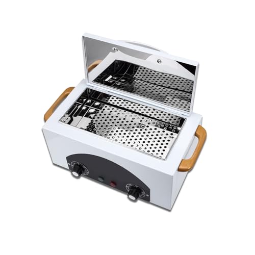 300W High Temperature Metal Tool Cleaning Box with Timer SPA Manicure Pedicure Salon Barber Autoclave Sterilizers for Sundry Beauty Hair Nail (white)