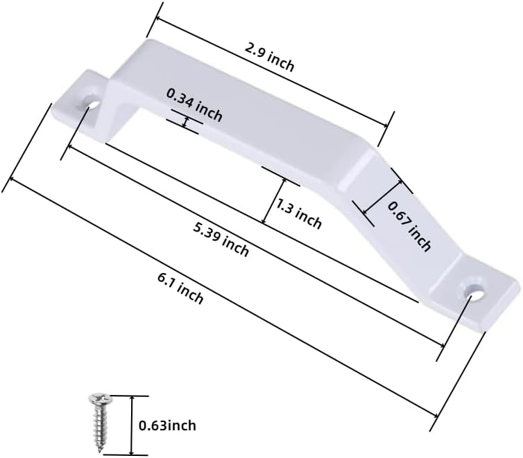 2 Pcs Sliding Barn Door Handles, White 6.1" Gate Handles Hardware, Garage Door Pull Handles