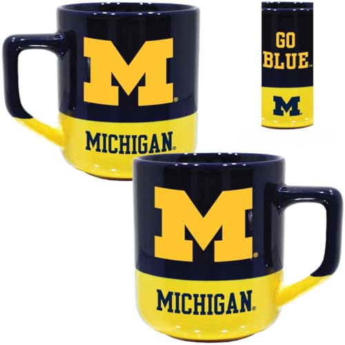 RFSJ Michigan Wolverines Ceramic 20 oz Campus Colors Mug Official Team Logo Coffee Cup Handwash Recommended Includes One Mug