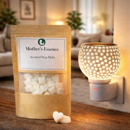 Image of Mother's Essence Ceramic Electric Wax Melt Diffuser | 2-in-1 Bedside Lamp & Aroma Burner | Plug-in Night Lamp for Bedroom & Pooja Room (Jasmin)