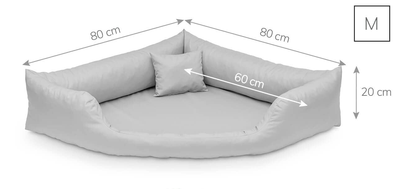 Juelle Cama Ortopédica para Perros, Cama Esquinera para Perros con Colchón Ortopédico para Perros Medianos, Funda Extraíble, Lavable a Máquina Dakota 2XL (100 x 75 cm, Zafiro)