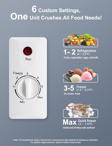 Image of 2.5 Cu.Ft Deep Freezer with Removable Basket - Small Quiet Chest Freezer w /6 Temp and Energy Efficient - Manual Defrost, Space Saving Design for Dorm, Office, Apartment, Bar, White