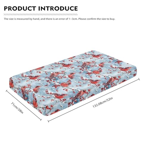 Image of Christmas Crib Sheets for Baby Girls Red Bird Soft Crib Sheets Standard Crib Mattress Cover Breathable Fitted Crib Sheet 28''x 52''