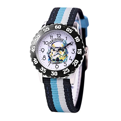 Image of STAR WARS Kids' Bezel Stainless Steel Time Teacher Analog Nylon Strap Watch