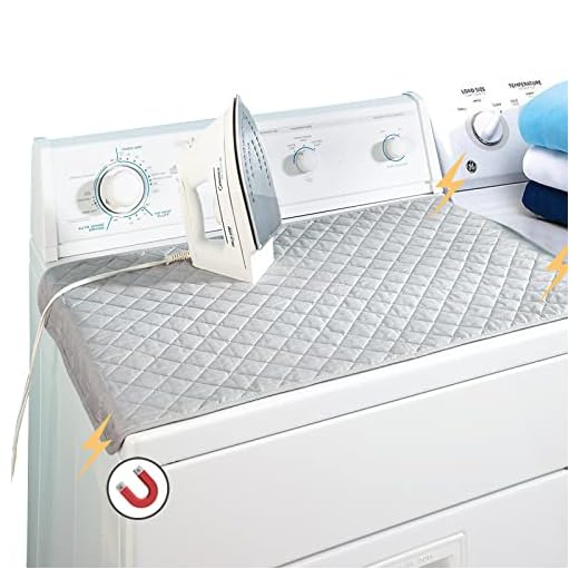 Ruibo Magnetic Ironing Mat Blanket Ironing Board Replacement,Iron Board Alternative Cover/Quilted Washer Dryer Heat Resistant Pad/Portable Ironing Board Cover/Mat Grey 33"X 18"