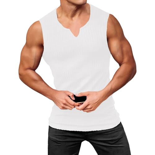 Camiseta sin mangas transpirable de hombre chaleco deportivo con textura ligera