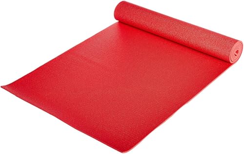 Image of Yoga Mats For Women and Men Exercise For Home Workout Gym Anti Slip EVA Material Yoga Mat 4Mm For Kids Gym Mats (Red, 4 mm)