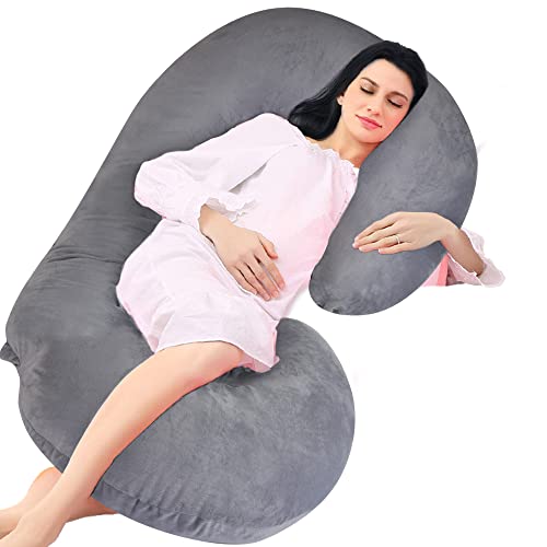 COLOR TREE Pregnancy Pillows - C Shaped Full Body Maternity Pillows with Removable Cover - Women Sleeping Pillow for Belly Back Support