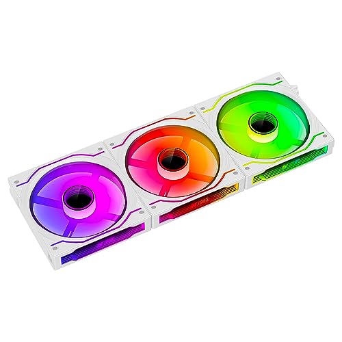 Image of Ant Esports Crystaflow 3 in 1 120mm ARGB Case Fan Kit with ARGB Controller, 2000 RPM, 58.23 CFM Airflow - White