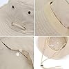 Sun Hats for Women Men Gardening Hat Wide Brim Packable Bucket Hat, Cotton Breathable UPF 50+ Fishing Hiking Safari Outdoor Hats Beige #4