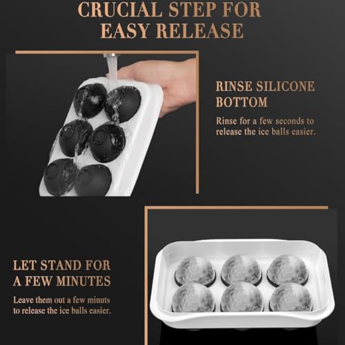 Image of Sprqcart Easy Push Premium Pop Up Ice Cube Tray with Flexible Silicon Bottom and Over Lid, 6 Cube Trays Stackable Durable and Dishwasher Safe (Black, Pack of 1)