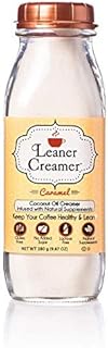 Leaner Creamer Non-Dairy Sugar Free Coffee Creamer Powder. Perfect Coconut Oil Non-Dairy Powder To Naturally Cream and Sweeten Coffee, Smoothies, Protein Shakes & More! Ideal Flavoring For All Diets ( 9.87 oz) (CREAMY CARAMEL, Glass Bottle (9.87 oz))