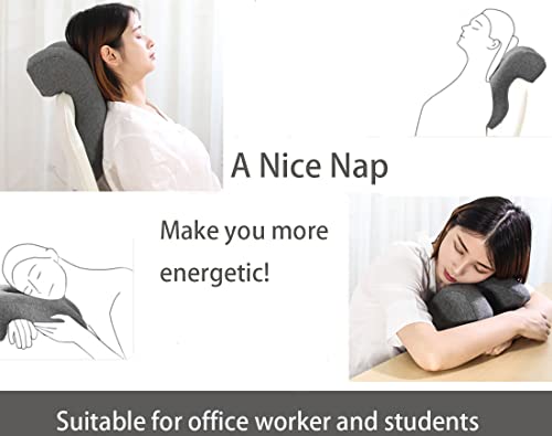 Fcare Desk Pillow For Napping, Travel Neck Pillow Memory Foam Wedge For Sleeping, Slow Rebound Back Pillow (Slightly Hard) For Slender Ladies & Teenagers, Comfortable Washable Velvet Cover #TOP4