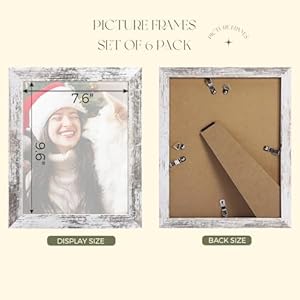 Twing 8×10 rustic picture frames set of 6 distressed white composite wood farmhouse photo collage frame for wall decor gallery wall frame set mounting or table display ideal valentine gifts for  urban country home decor