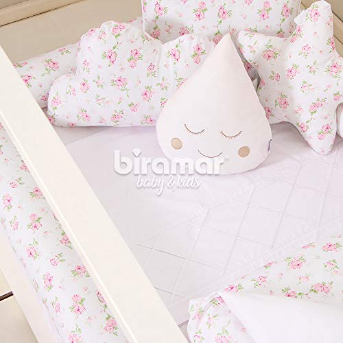 Biramar Baby Kit Montessoriano Mini Cama Rolinho 4 Peças Josephine (Colchão 1.50 X 0.70) Rosa