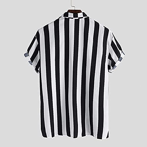 Image of Men's Striped Slim Fit Half Sleeves Stratchable Printed Shirt