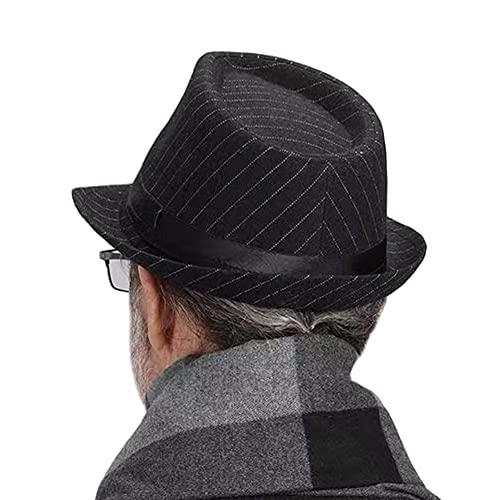 Image of Felt Trilby Fedora Hat Short Brim Panama Jazz Hat 20s Bowler Gatsby Cap for Men Women