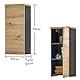 MEMPHIS Badezimmer Hängeschrank in Artisan Eiche Optik, Grau - Badezimmerschrank Bad Schrank mit viel Stauraum - 30 x 70 x 23 cm (B/H/T)