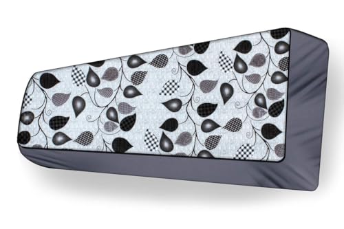 Image of Split AC Cover Indoor Unit for 1.5 Ton Capacity AC Dustproof and Water Resistant AC Cover (Grey Leaves)