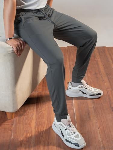 Image of DAMENSCH Men Mid Rise Regular Fit Cotton Blend Solid Moisture Wicking Antimicrobial Zipper Pocket Super Comfortable Baby Terry Lounge Joggers