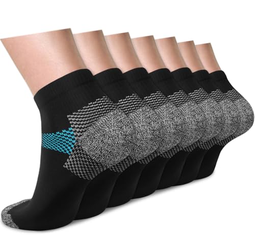 Image of ACTINPUT Ankle Compression Socks for Women Men - 5 /7 Pairs Plantar Fasciitis Socks for Athletic, Support, Running