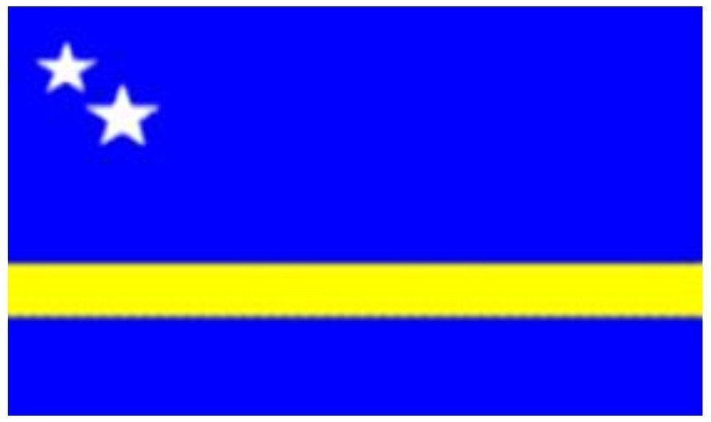 Flagtex Curacao Flag 5ft x 3ft Dutch Territory Flag Blue Yellow Horizontal Stripe Two White Stars Premium Quality Polyester Double Stitched Brass Grommets 150cm x 90cm Indoor Outdoor Banner Display