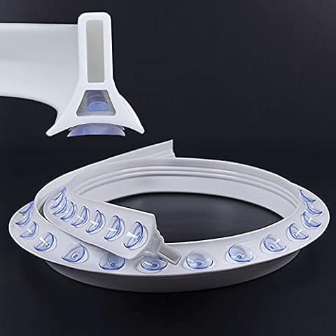 HSGAV Shower Water Guard Threshold Seal Strip, Collapsible Shower Water Dam Shower Barrier with Suction Cup, Removable Shower Splash Guard, for Bathroom and Kitchen Countertop,100cm(39in) Cover