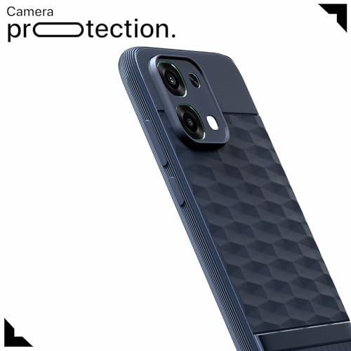 Image of Pikkme Back Cover for Oppo F31 5G / Oppo F33 5G Camera Protection 3D Hexa Cube Design Silicone Protective Bumper Case (Blue)