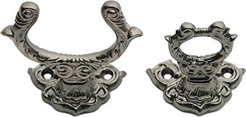 SZCO Adjustable Fancy Sword Hanger – Wall Mount Holder for Swords, Daggers, Pistols & Canes – 3” Cast Metal Display Bracket with Hanging Hardware – Vintage Decorative Weapon Rack